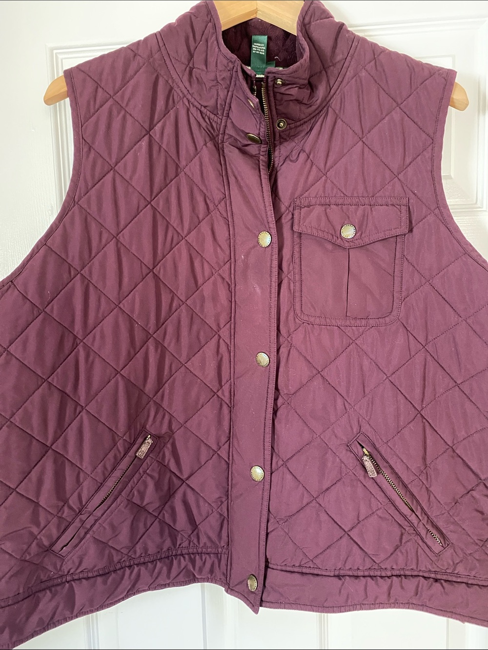 Ralph Lauren Quilted Sleeveless Vest in Plum